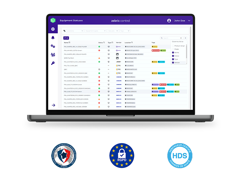Zebrix Control control Equipment Statuses + Security 3@0,75x Zebrix Control control Equipment Statuses + Security 3@0,75x